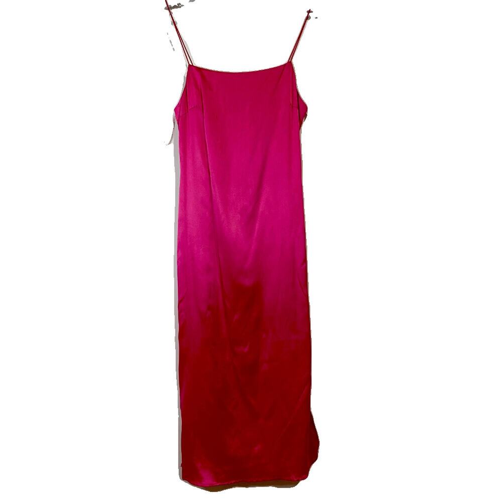 Charlie Holiday Women's Sleeveless Square Neck Maxi Slip Dress Pink Size 4 FLAW